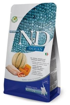 Ocean Morina Balığı, Karides, Balkabağı Ve Kavunlu Yavru Kuru Kedi Maması 1,5 Kg