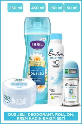 Deodorant, Duş Jeli, Roll On, Krem Kadın Bakım Seti