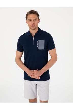 Lacivert Slim Fit Polo Yaka Tişört 50307929-vr033