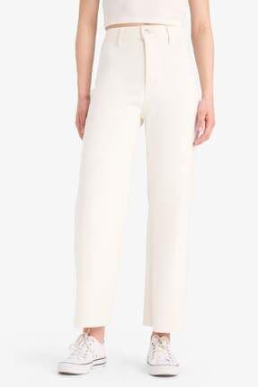 Culotte Yüksek Bel Paça Ucu Kesik Crop Jean Pantolon B5012AX25SM