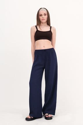 Belden İp Bağlamalı Wide Leg Pantolon PN10450