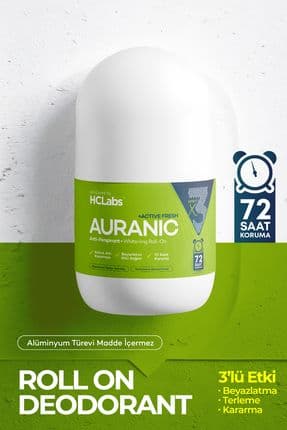 Auranıc Beyazlatıcı Koku ve Terleme Önleyici Alüminyum Türevi İçermeyen 3'lü etki Roll-On