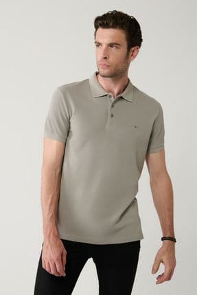 Erkek Taş %100 Pamuk Serin Tutan Polo Yaka T-shirt E001004