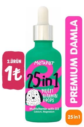 Köpekler Için Premium Multivitamin Damla, Eklem Destekleyici, C Ve D Vitaminleri, 50 ml