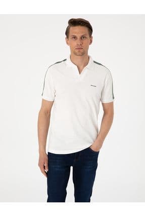 Haki Kol Detaylı Slim Fit Polo Yaka Tişört 50307520-vr027