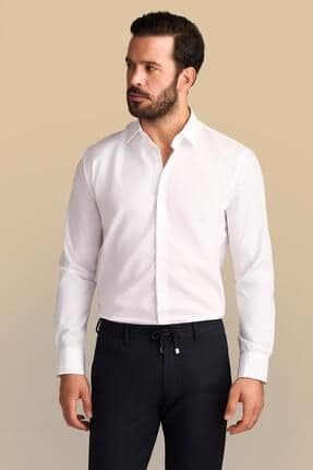 Uzun Kol Slim Fit Dar Kesim Non Iron Ütü Gerektirmeyen Pamuklu Gömlek