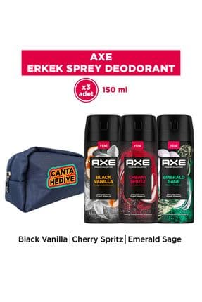 Erkek Sprey Deodorant Emerald Sage 150 ml Black Vanilla 150 ml Cherry Spritz 150 ml
