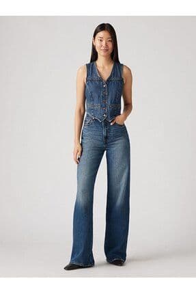 Ribcage Wide Leg Kadın Jean Pantolon - Polar Perimiter