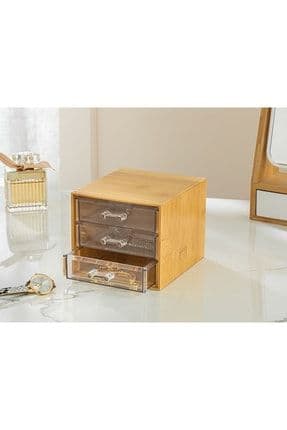Katelyn Bambu 3 Katlı Organizer 12x13,5x11cm Naturel