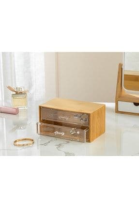 Katelyn Bambu 2 Katlı Organizer 19x10,5x9,5cm Naturel