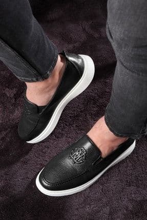 Stamped Hakiki Deri Erkek Günlük Ayakkabı, Loafer Ayakkabı, Hafif Ayakkabı, Yazlık Ayakkabı