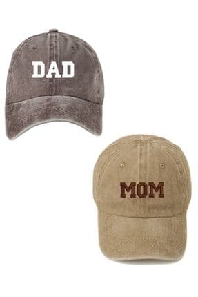 Dad & Mom Kolej Fontlu 2'li Yıkamalı Beyzbol Kep Set
